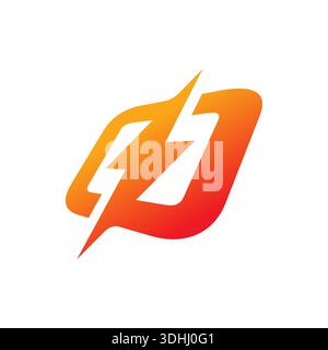 perspective lightning symbol. lightning symbol for energy world. Stock Vector