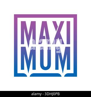 purple-blue maximum logo. maximum concept in frame. Stock Vector