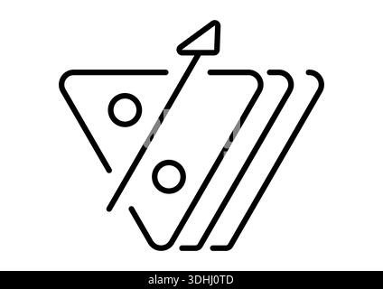percent symbol with arrow sign. percent symbol concept inside triangle Stock Vector