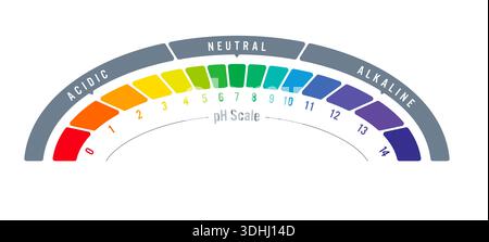 pH scale. ph ruler. ph concept on white background. Stock Vector