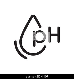 ph and water drop logo. ph concept Stock Vector