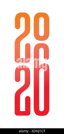 orange-red 2026 logo. 2026 logo for business, education, economy world. 2026 logo for calendar, agenda, annual report Stock Vector
