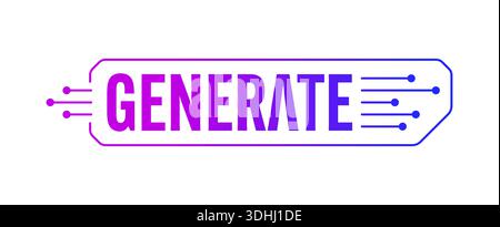 purple-navy blue generate logo. artificial intelligence, business, technology world generate concept. electronics and generate concept Stock Vector
