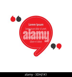 red quotation mark and double quotes concept. double quotes and text. Stock Vector