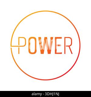 Power concept in circle. power logo power concept for the world of industry, sports, science, education Stock Vector