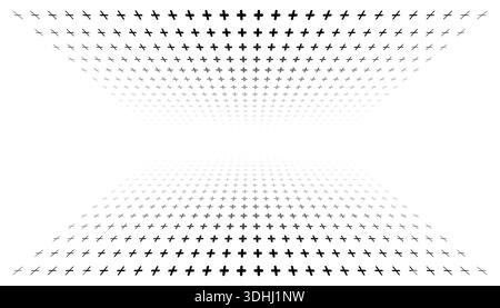 perspective plus sign symbols. plus symbol background Stock Vector