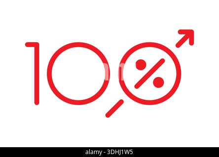 red percent symbol. Percentage concept with arrow sign. percent logo for finance and business. Stock Vector