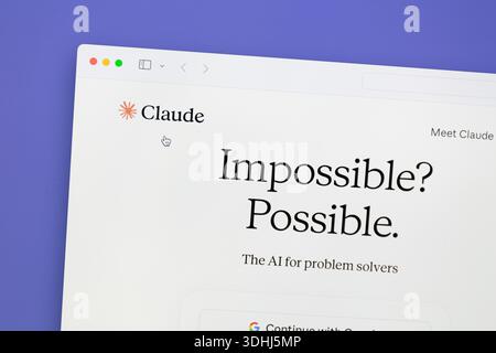 Ostersund, Sweden - Jan 22, 2026. Claude website. Claude is a family of large language models developed by Anthropic Stock Photo