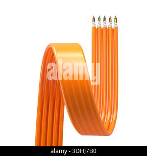 Fiber optic cables forming network 3d isolated Stock Photo