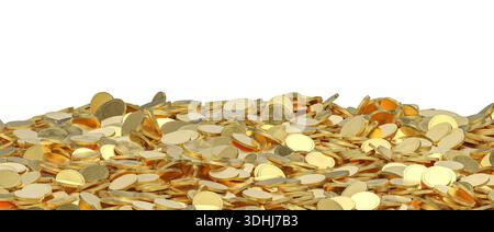 Golden coins forming pile 3d isolated background Stock Photo