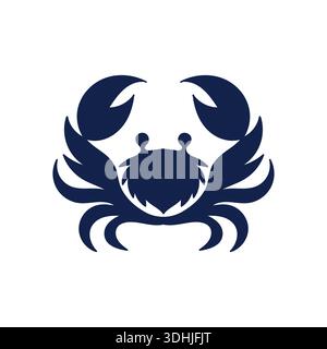 Crab Silhouette Icon Vector Illustration Stock Vector
