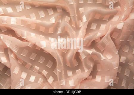 Pink sheer chiffon with squares Stock Photo