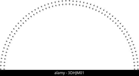 Semicircular rays bend around big empty center space. Stock Vector