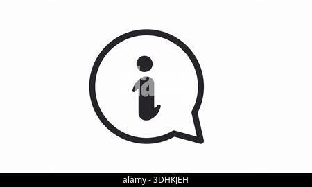 Black and White Information Icon – Minimalist Vector “i” Symbol for UI, Help, and Support Stock Vector