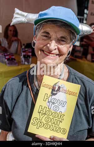 Miami Florida,International Book Fair festival,senior woman female author writer how-to, Stock Photo