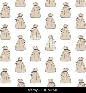 Vector seamless pattern of pouch Stock Vector