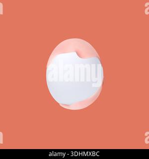 Easter egg in paint on pink background Stock Photo