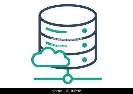 Cloud database icon. line icon style. icon related to technology. IT support elements vector illustration Stock Vector