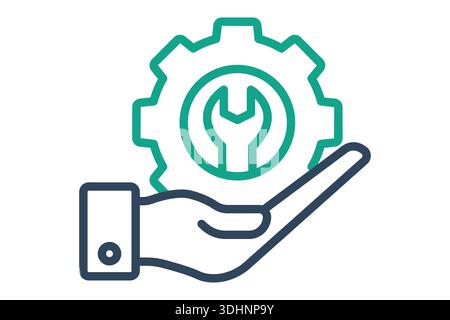 IT Support icon. line icon style. icon related to technology. IT support elements vector illustration Stock Vector