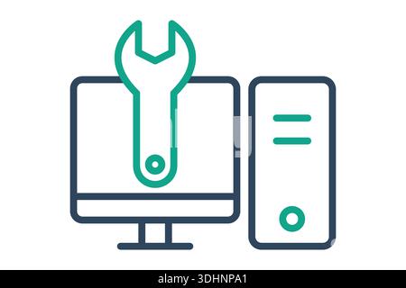 Maintenance icon. line icon style. icon related to technology. IT support elements vector illustration Stock Vector