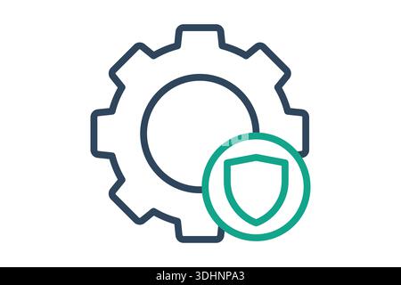 Security system icon. line icon style. icon related to technology. IT support elements vector illustration Stock Vector