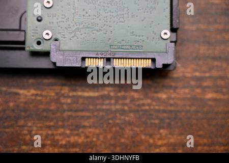 Computer Hard Drive Socket - HDD Socket Close Up and Detail  Image Stock Photo