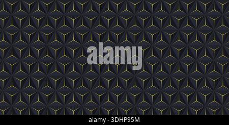 Seamless repeating geometric cube illusion pattern. Stock Vector