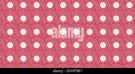 Seamless repeating concentric arc circle pattern. Stock Vector