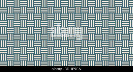 Seamless repeating woven rectangular grid pattern. Stock Vector