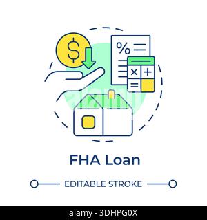 FHA loan multi color concept icon Stock Vector