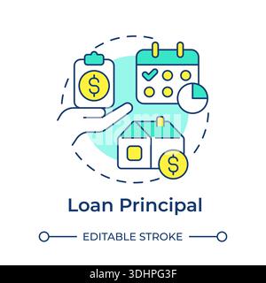Loan principal multi color concept icon Stock Vector