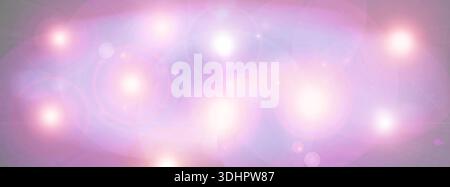 Long banner, gradient. Blurred soft lilac background with len flare effect. Stock Photo
