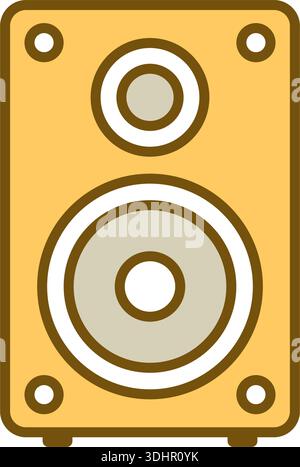 Speaker sound system icon in flat style. Loudspeaker vector illustration on isolated background. Music subwoofer sign business concept. Stock Vector