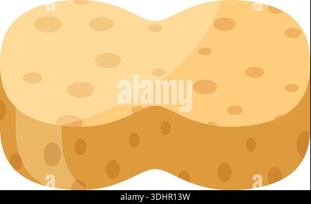 Kitchen sponge icon in flat style. Housework cleaning vector illustration on isolated background. Dish washing tool sign business concept. Stock Vector