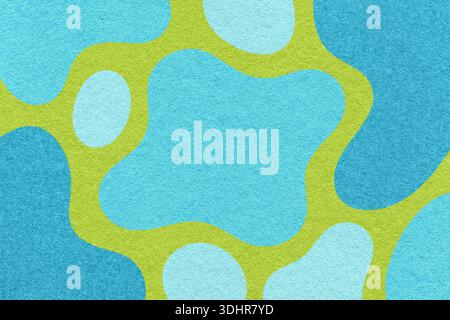 Abstract blue turquoise green background with amorphous shapes and spots, paper texture in flat organic design. Stock Photo