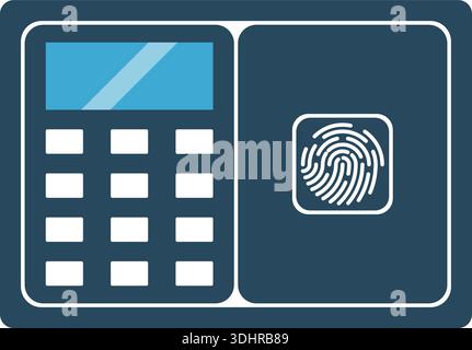 Fingerprint Biometric Scanner Icon Secure Digital Access Control System with Touch Identification Vector Illustration Stock Vector
