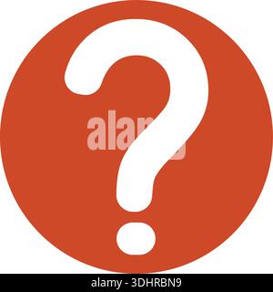 Question Mark Icon in Red Rounded Square for Support and FAQ Help Services Stock Vector