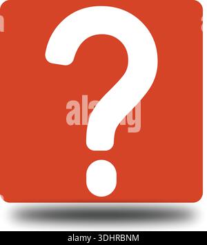 Question Mark Icon in Red Rounded Square for Support and FAQ Help Services Stock Vector