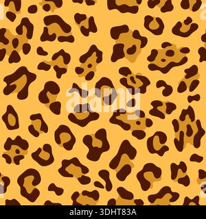 Seamless tiling animal print leopard, vector illustration Stock Vector
