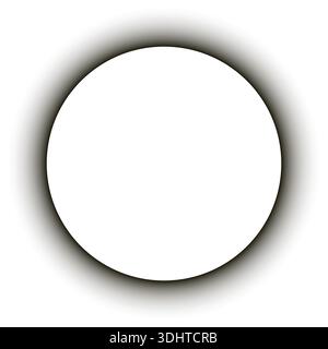 Black Circle with Fading White Gradient Border on Dark Background Stock Vector
