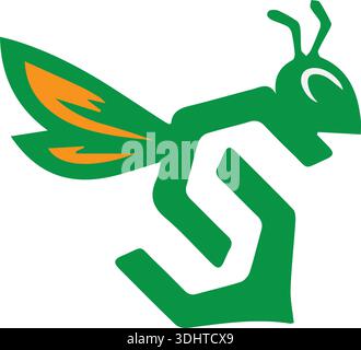 bee logo design with pro vector Stock Vector