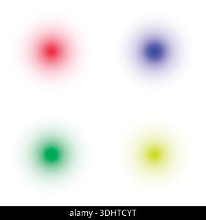Abstract Gradient Circles Red Blue Green Yellow Color Palette Stock Vector