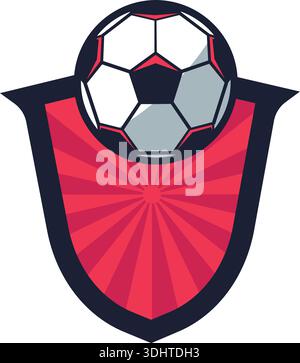 Soccer Logo or football club sign Badge. Football logo with shield background vector design Stock Vector