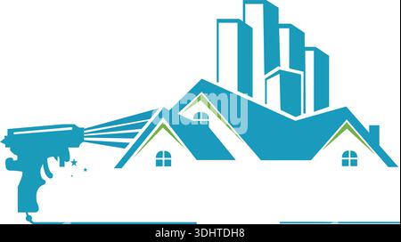 city building cleaning logo, suitable for real estate, building, cleaning services for your company Free Vector Stock Vector