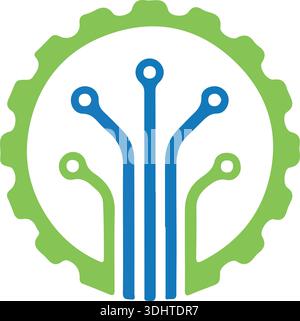 icon logo for management and development of technology Stock Vector