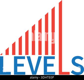 minimalist and modern logo design for level up management Stock Vector
