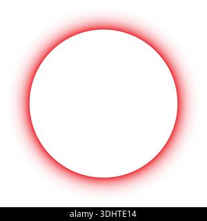 Minimalist Red Circle Outline on Black Background  Graphic Design Element Stock Vector