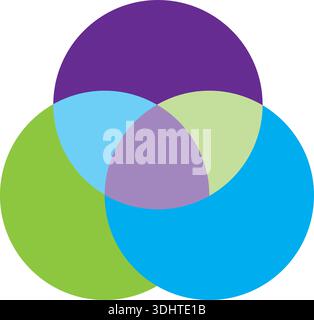 three Interlocking Circles logo design Stock Vector