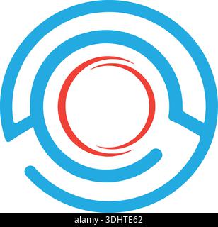 Round target technology logo vector Stock Vector