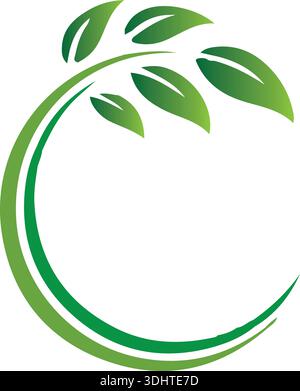 Creative Green nature logo design, Vector design template Free Vector Stock Vector